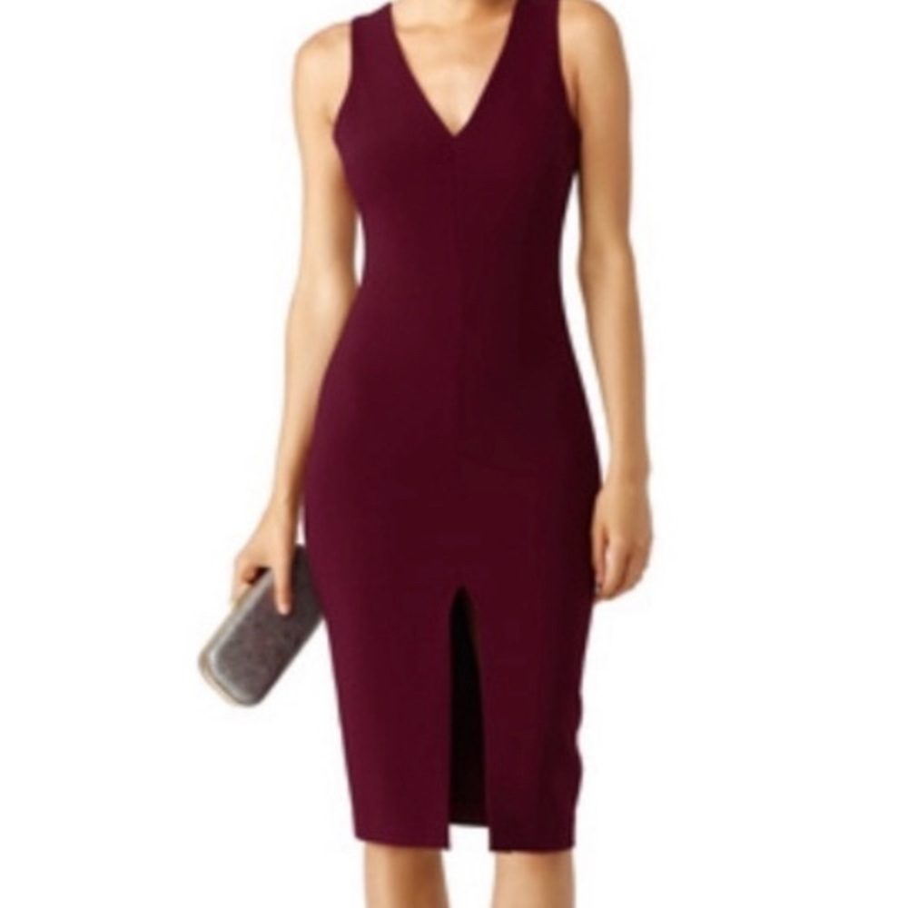 Fitted A-line Likely Dress with V Front Split